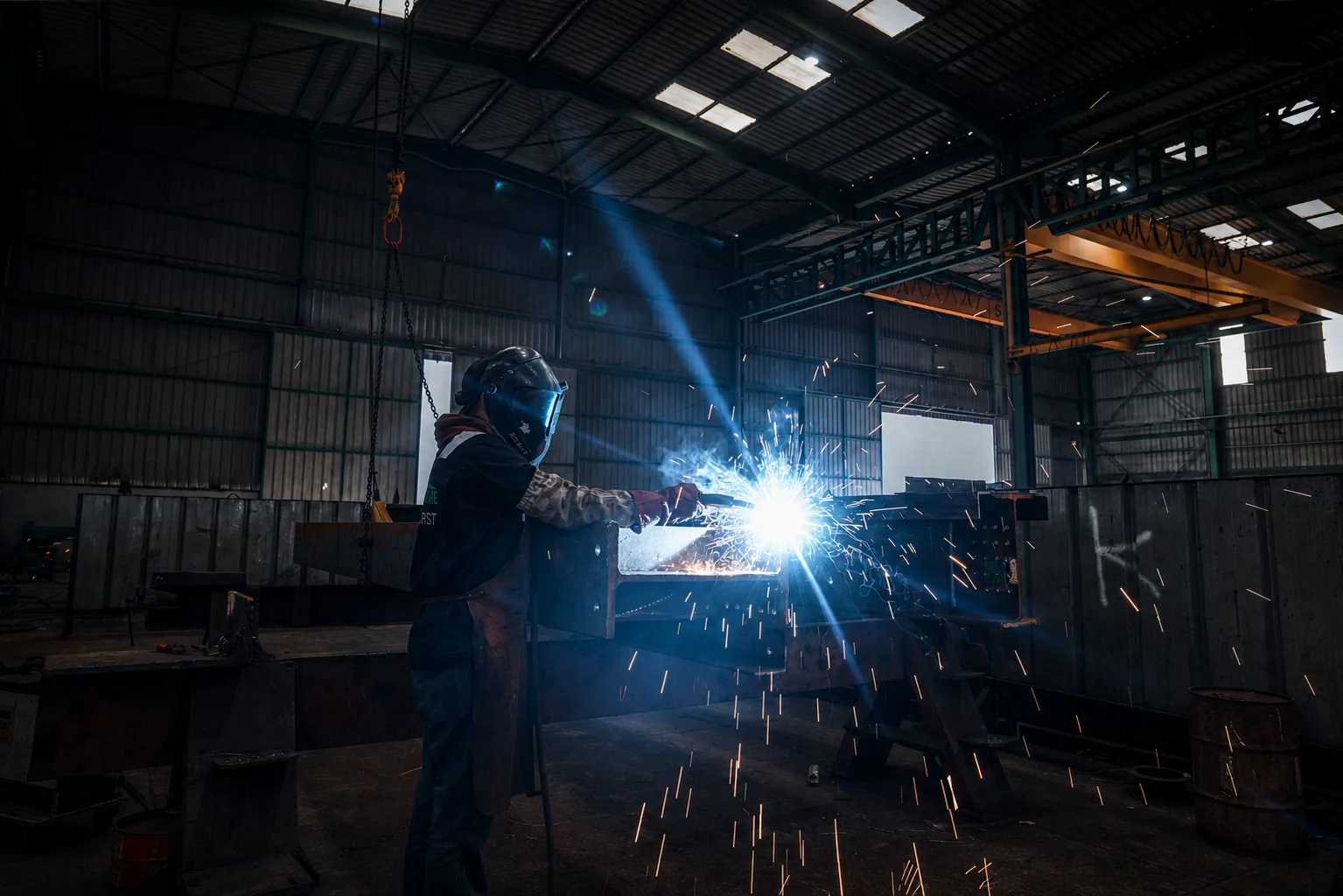 Soudeur SOMACHAME en atelier de fabrication métallique